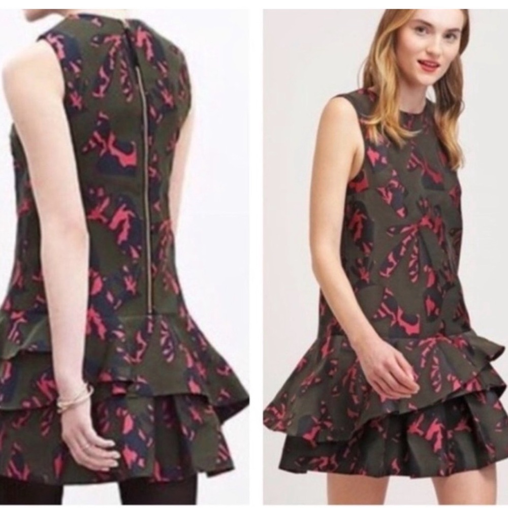 Banana Republic Green and Pink Sleeveless Dress